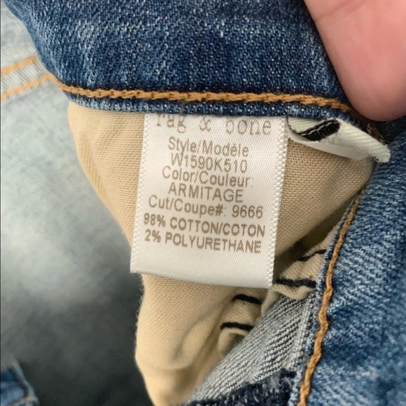 RAG & BONE The Dre MidRise Slim Boyfriend Jeans 26 - Picture 9 of 10